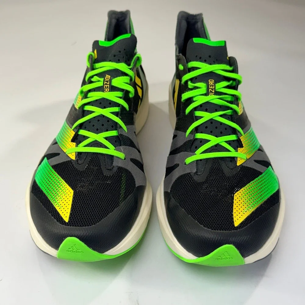 Adidas Adizero Takumi Sen 8 Running Shoes Mens 12 Black Neon Green Racing GY8405